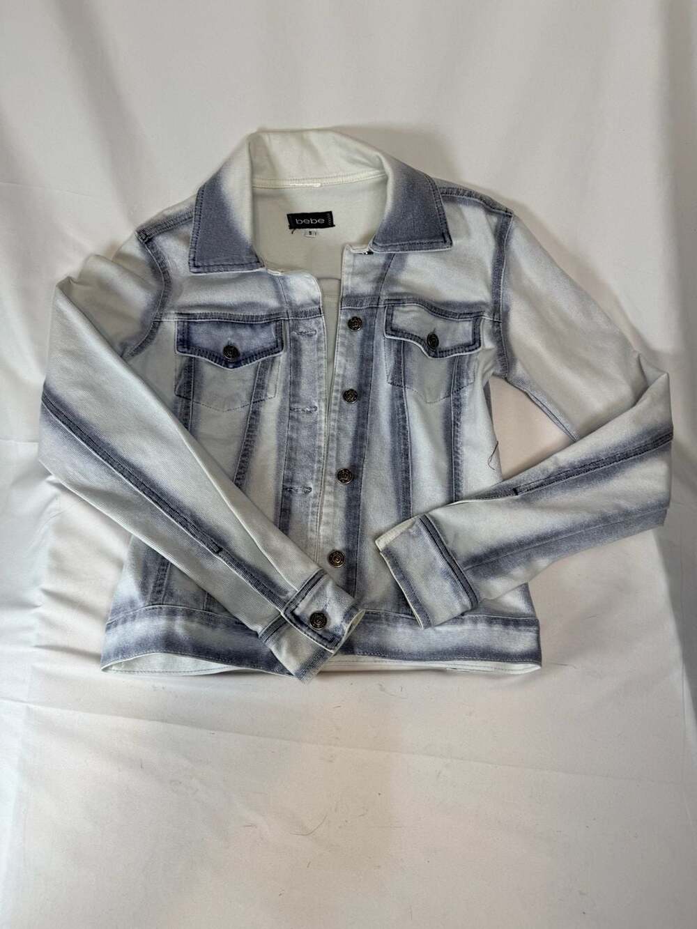 Bebe Acid Wash Denim Jacket Size S Y2K Glam 90s